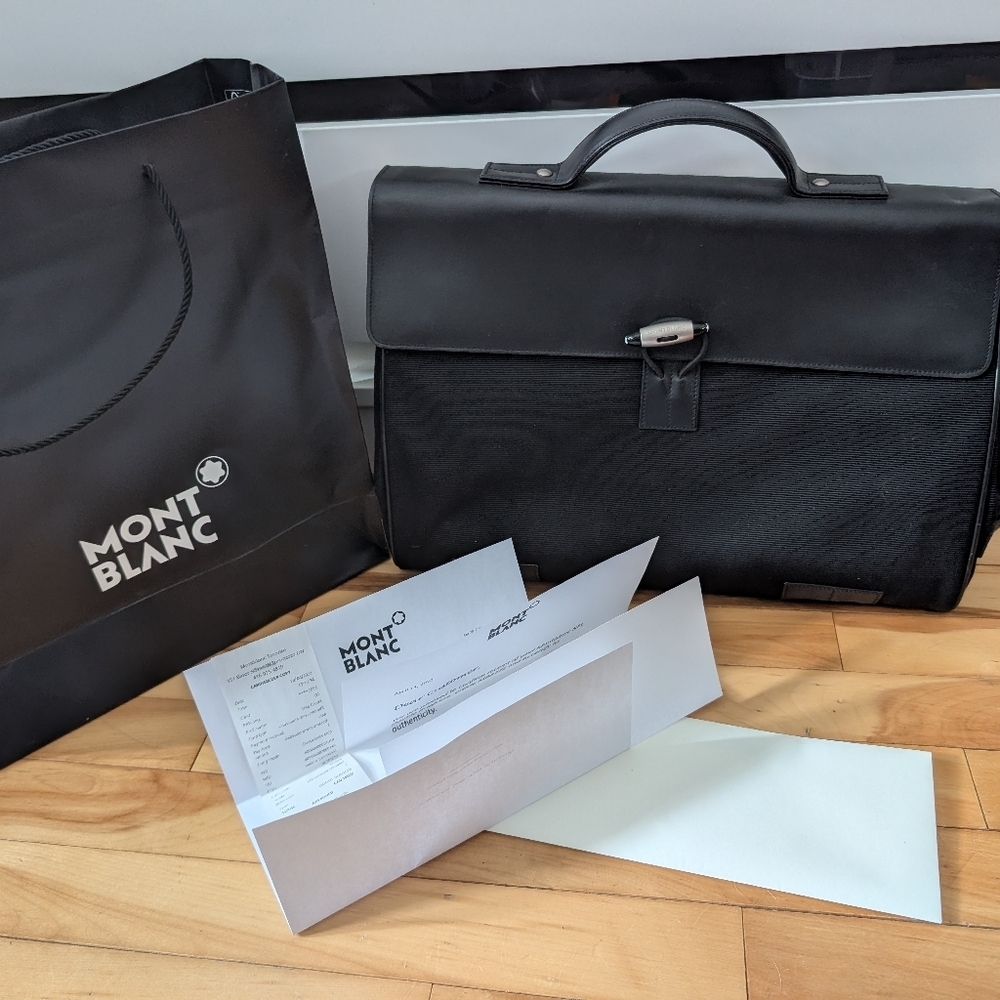 Authentic Montblanc MB8772 Double Briefcase - Like New with Papers